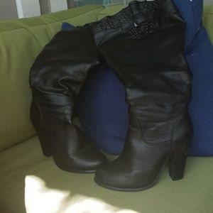 Knee high studded boots wide calf!